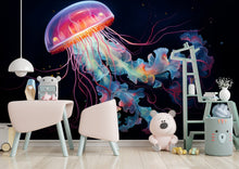 Load image into Gallery viewer, Jellyfish wall decal, Jellyfish wall art Modern wall stickers, Jellyfish bathroom decor, Jellyfish Room wall art Jellyfish Home Decor 065RS