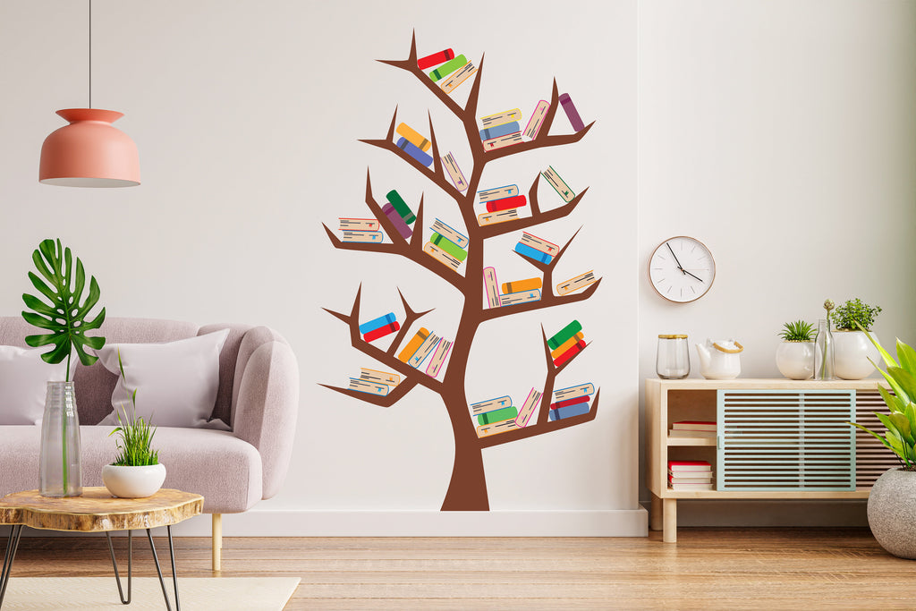 Library Tree Wall Art Decals, Library Wall Decal, Education Decals, Kids Room, Reading room, Nurseries, School, Kids Gifts, Dorm Room 107LU