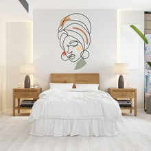 Load image into Gallery viewer, Afro Girl Line Art Minimalist Wall Decor Afro Black Wall Decals Melanin Afro Beauty Woman Hair African Diva African American stickers  109LU