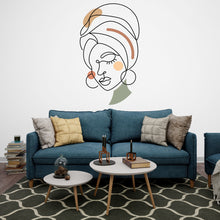 Load image into Gallery viewer, Afro Girl Line Art Minimalist Wall Decor Afro Black Wall Decals Melanin Afro Beauty Woman Hair African Diva African American stickers  109LU