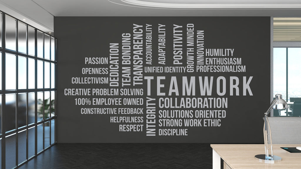 Teamwork Wall Decor Office Wall Decal Idea Teamwork Business Worker Inspire Office Decoration Motivation Stickers Mural Unique Gift 052RS