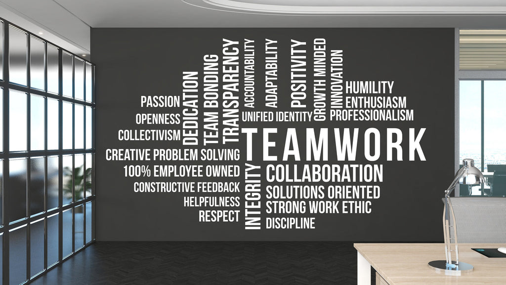 Teamwork Wall Decor Office Wall Decal Idea Teamwork Business Worker Inspire Office Decoration Motivation Stickers Mural Unique Gift 052RS