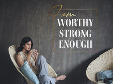 Load image into Gallery viewer, Motivational quote, affirmation decor, gift for boss, christmas gift, gold decor, women owned business, office decor, confidence, mirror