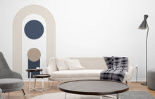 Load image into Gallery viewer, Boho Wall Decal, Bed Arch Sticker, Rainbow Full Arch, Arch Mid Century, Hedboard Wall Decal, Arch Wall Decal, Arch Wall Decal Sticker 130LU