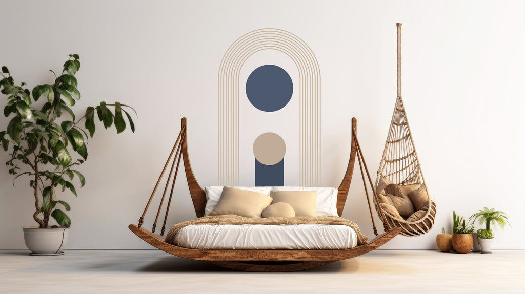 Boho Wall Decal, Bed Arch Sticker, Rainbow Full Arch, Arch Mid Century, Hedboard Wall Decal, Arch Wall Decal, Arch Wall Decal Sticker 130LU