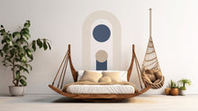 Load image into Gallery viewer, Boho Wall Decal, Bed Arch Sticker, Rainbow Full Arch, Arch Mid Century, Hedboard Wall Decal, Arch Wall Decal, Arch Wall Decal Sticker 130LU