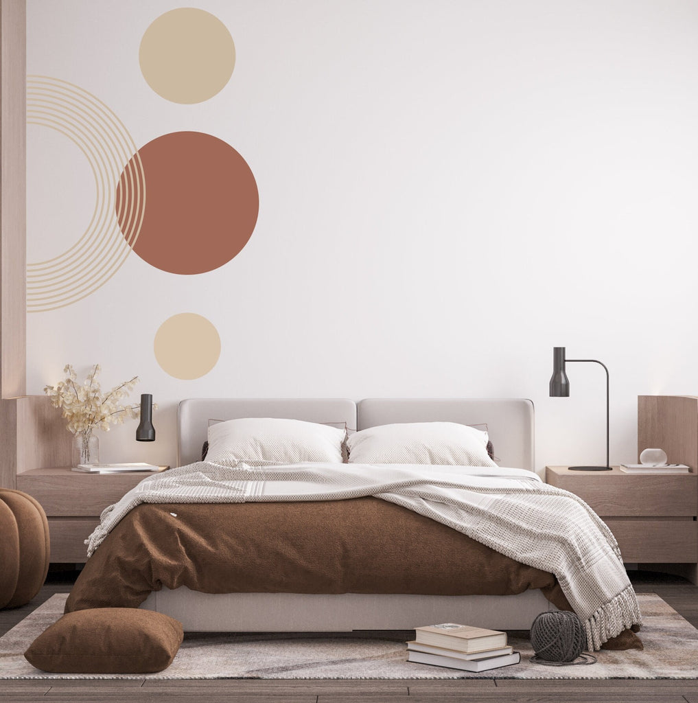 Mid Century Modern Wall Art Contemporary Boho Wall Decal, Hedboard Wall Decal, Circle Wall Decal, Arch Wall Decal Sticker Abstract Art 131LU