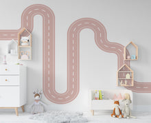 Load image into Gallery viewer, Road wind Wall Decal Highway Vinyl Sticker Track Route Wall Decor Kids Playroom Boys Room Wall Art Automotive Bedroom Mural Sticker 133LU