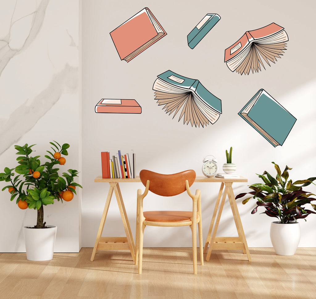Library vinyl wall art decals, Books wall decor, library wall decal, education decals, reading room, nurseries, school, kids gifts 137LU