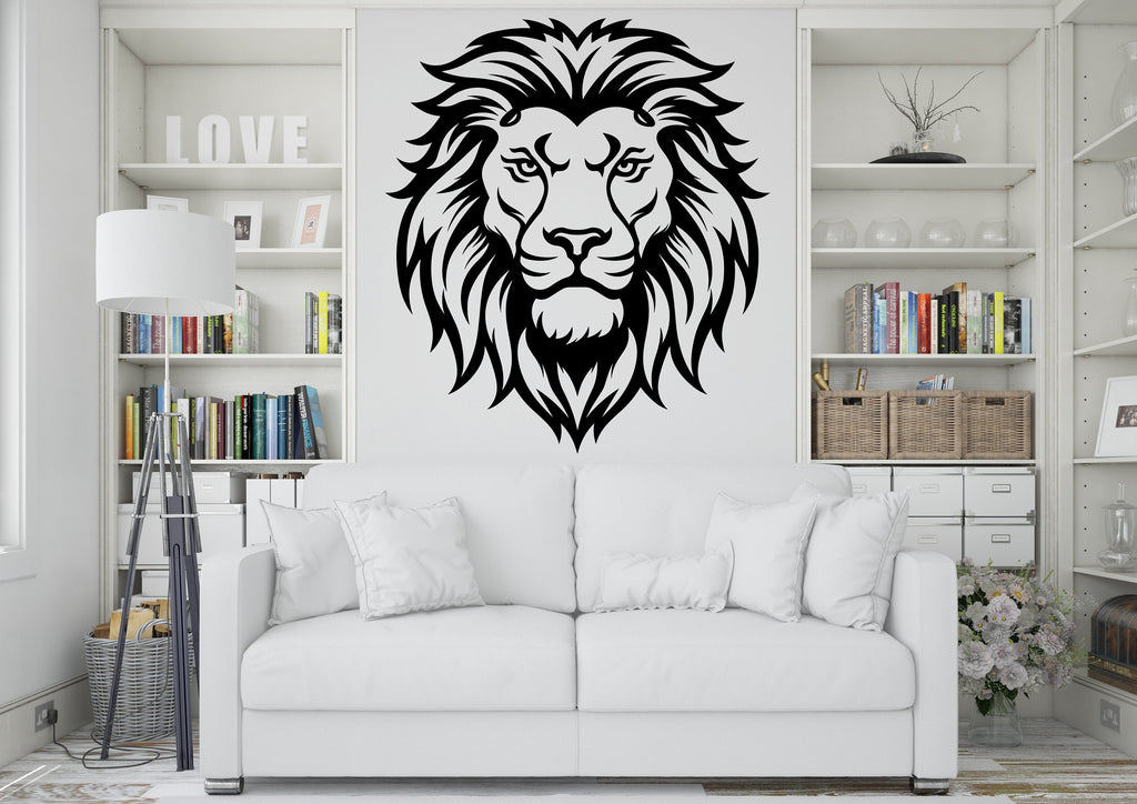 Lion Wall Decal, Lion Head Wall Art, Lion Room Wall Decor Lion Room Wall Sticker Lion Wall Decor Animals Safari Stickers 071RS