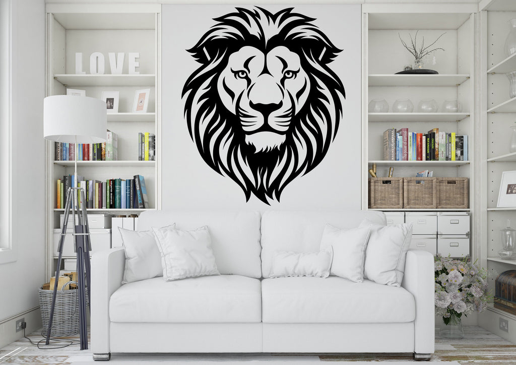 Lion Wall Decal, Lion Head Wall Art, Lion Room Wall Decor Lion Room Wall Sticker Lion Wall Decor Animals Safari Stickers 072RS