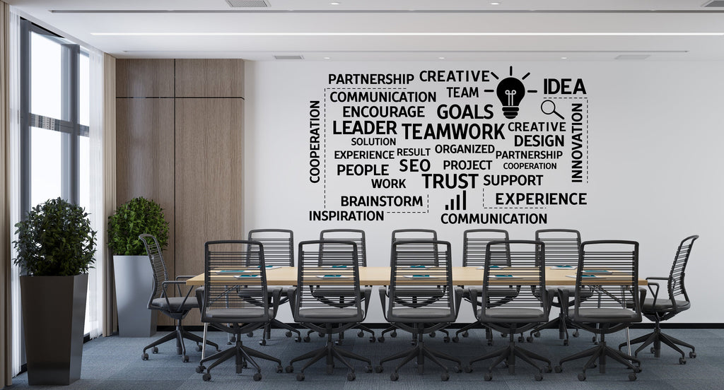 Teamwork Wall Decor Office Wall Decal Creative Team Idea Teamwork Business Worker Inspire Office Decoration Motivation Stickers Mural 140LU