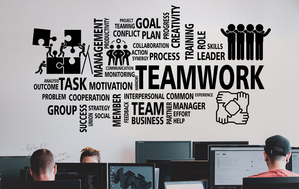 Teamwork Office Wall Decal, Office Wall Decor Idea Business Worker Inspire Office Decoration Motivation Stickers Gift 079RS