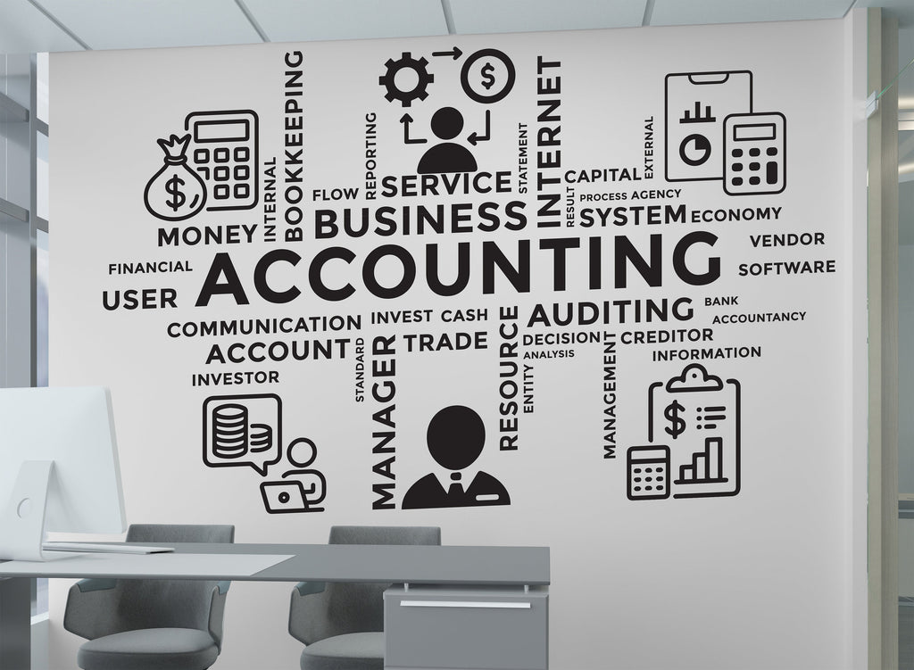 Accounting Wall Decor Office Wall Decal Idea Teamwork Business Worker Inspire Office Decoration Motivation Stickers Mural Unique Gift 054RS