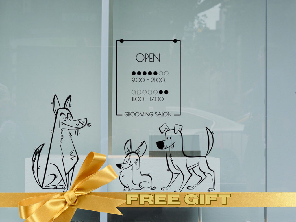 Window Dog Stickers Vinyl Decal Wall Decor Dog Grooming Vet Tech Week Office Wall Decal Kids Wall Decal Mural Pet Stickers Dog Owner Gift