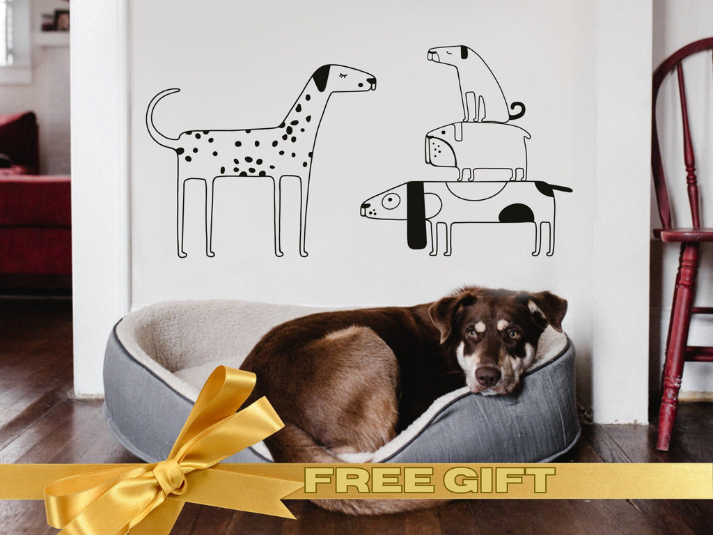 Puppies Sticker Wall Vinyl Sticker in Grooming Salon Decor Sticker in Dog Fan Living Room Cute Dog Wall Sticker Vinyl Decor Ideas for Office