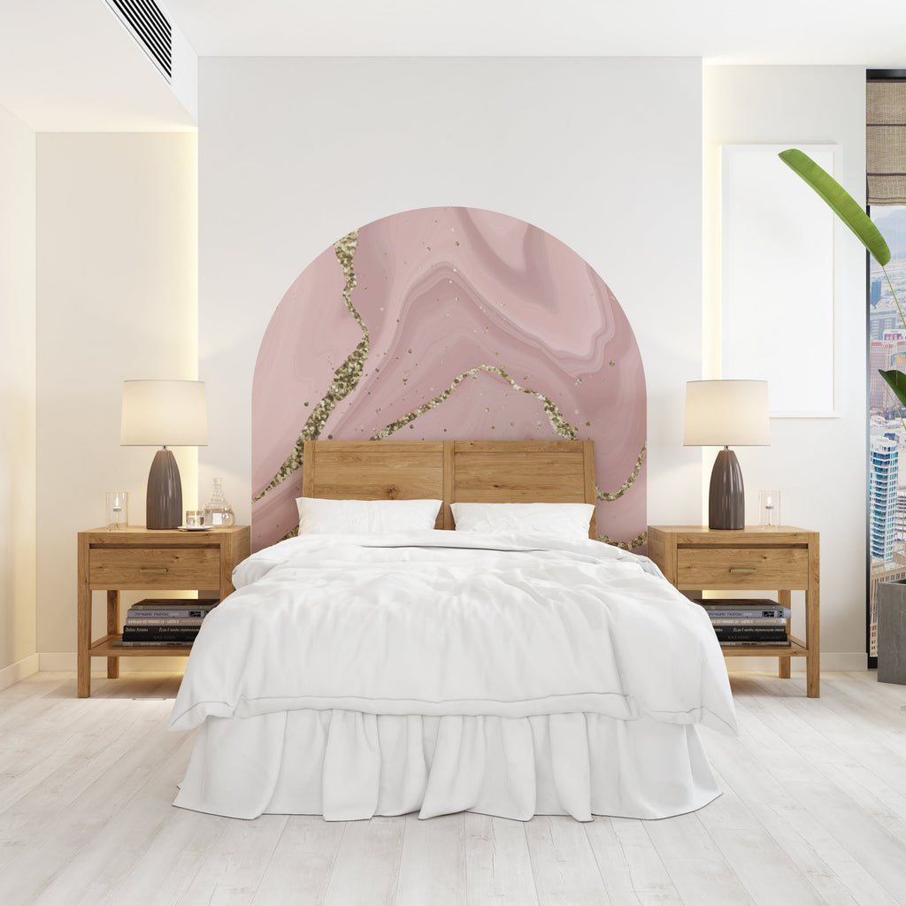 Boho Wall Decal, Bed Arch Sticker, Hedboard Wall Decal, Arch Wall Decal, Marble Wall Decal Sticker, Wall Decal, Super King Bed Arch 081RS