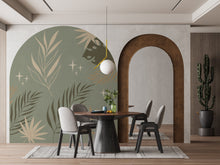 Load image into Gallery viewer, Boho Wall Decal, Bed Arch Sticker, Hedboard Wall Decal, Arch Wall Decal, Arch Floral Wall Art Decal, Wall Sticker, Super King Bed Arch 144LU