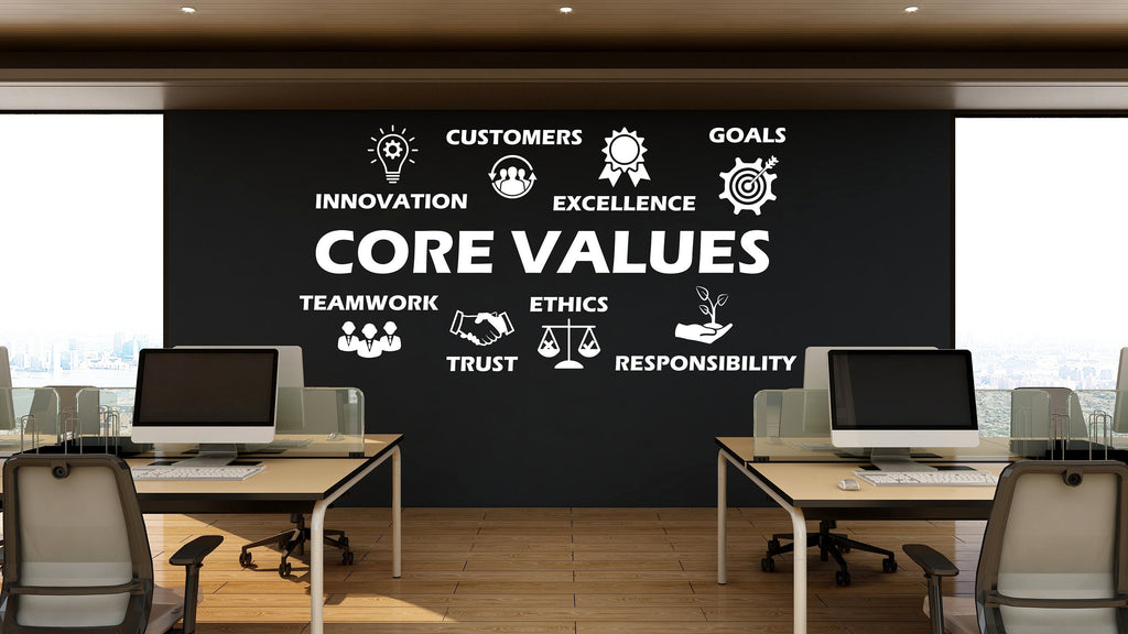 Core Value Wall Decor Customers Wall Decal Trust Teamwork Innovation Office Exellence Teamwork Stickers Custom office Gift 057RS