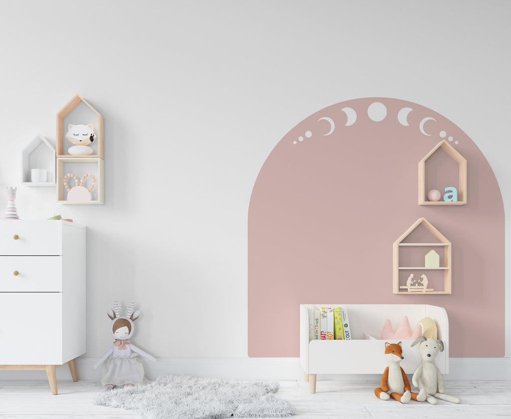 Boho Wall Decal Moon Phase, Nursery Boho Arch Decor, Bed Arch Sticker, Hedboard Wall Decal, Arch Wall Decal, Arch Wall Decal Sticker 116LU