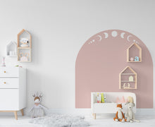 Load image into Gallery viewer, Boho Wall Decal Moon Phase, Nursery Boho Arch Decor, Bed Arch Sticker, Hedboard Wall Decal, Arch Wall Decal, Arch Wall Decal Sticker 116LU