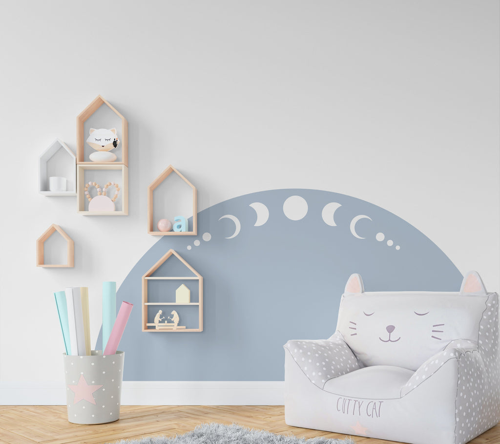 Boho Wall Decal Moon Phase, Nursery Boho Arch Decor, Bed Arch Sticker, Hedboard Wall Decal, Arch Wall Decal, Arch Wall Decal Sticker 117LU