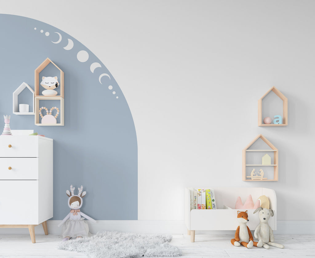 Boho Wall Decal Moon Phase, Nursery Boho Arch Decor, Bed Arch Sticker, Hedboard Wall Decal, Arch Wall Decal, Arch Wall Decal Sticker 118LU