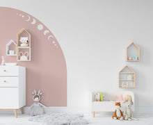 Load image into Gallery viewer, Boho Wall Decal Moon Phase, Nursery Boho Arch Decor, Bed Arch Sticker, Hedboard Wall Decal, Arch Wall Decal, Arch Wall Decal Sticker 118LU