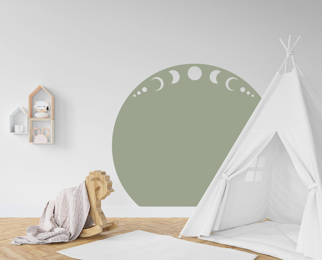 Boho Wall Decal Moon Phase, Nursery Boho Arch Decor, Bed Arch Sticker, Hedboard Wall Decal, Circle Wall Decal, Arch Wall Decal Sticker 119LU