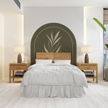 Load image into Gallery viewer, Boho Wall Decal, Bed Arch Sticker, Hedboard Wall Decal, Arch Wall Decal, Arch Floral Wall Art Decal, Wall Sticker, Super King Bed Arch 146LU