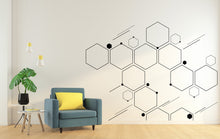 Load image into Gallery viewer, Honeycomb Wall Decals, Hexagon Decals, Geometric Wall Art, Wall Decor, Honeycomb, Modern Wall Art, Gift for Home, Technology decals 151LU
