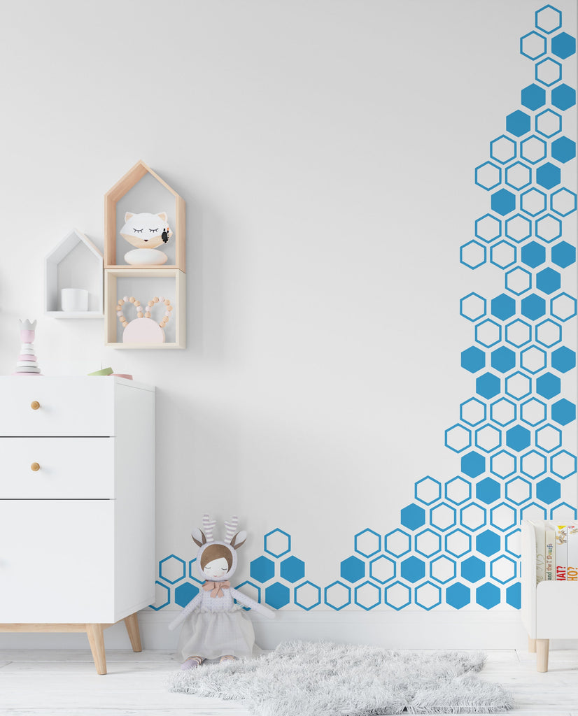 Honeycomb Wall Decals, Hexagon Decals, Geometric Wall Art, Wall Decor, Honeycomb, Modern Wall Art, Gift for Home, Living room decor 153LU