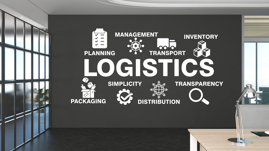 Logistics wall decal Planning Management Transport Inventory Packaging Distribution,Wall decal, Wall stickers, Wall decor, Wall Art 089RS