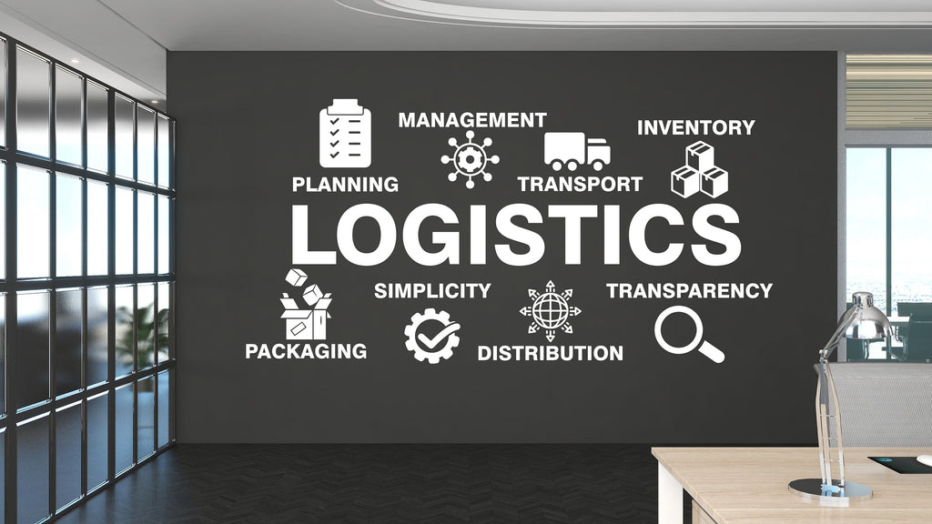 Logistics wall decal Planning Management Transport Inventory Packaging Distribution,Wall decal, Wall stickers, Wall decor, Wall Art 089RS