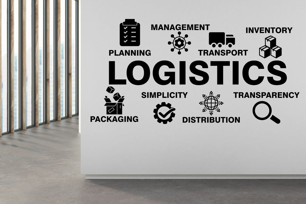 Logistics wall decal Planning Management Transport Inventory Packaging Distribution,Wall decal, Wall stickers, Wall decor, Wall Art 089RS