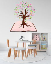 Load image into Gallery viewer, Library vinyl wall art decals, Book Tree wall decor, library wall decal, education decals, reading room, nurseries, school, kids gifts 121LU
