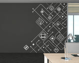 Circuit Board Wall Decal, Technology Vinyl Wall Art Decals, Company Name Decal, Office Decor, Business Wall Decal, Wall Art Office 094RS
