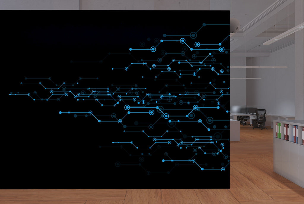 Circuit Board Wall Decal, Technology Vinyl Wall Art Decals, Company Name Decal, Office Decor, Business Wall Decal, Wall Art Office 155LU