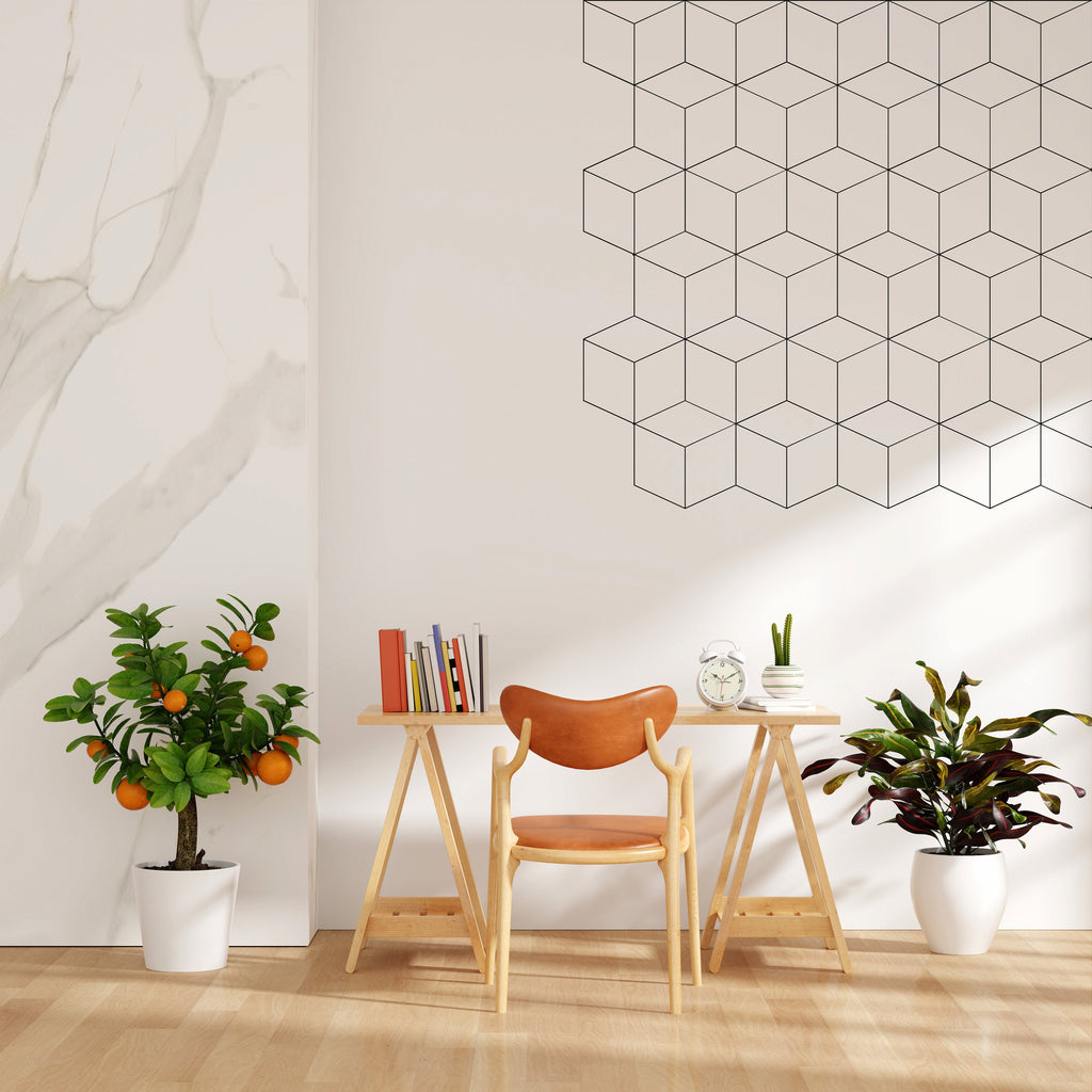 Geometric Cubes Wall Decal, Corner Decor, Corner Decal, Geometric Wall Art, Abstract Art, Minimalist Wall Art, Abstract Wall Art, Gift 122LU