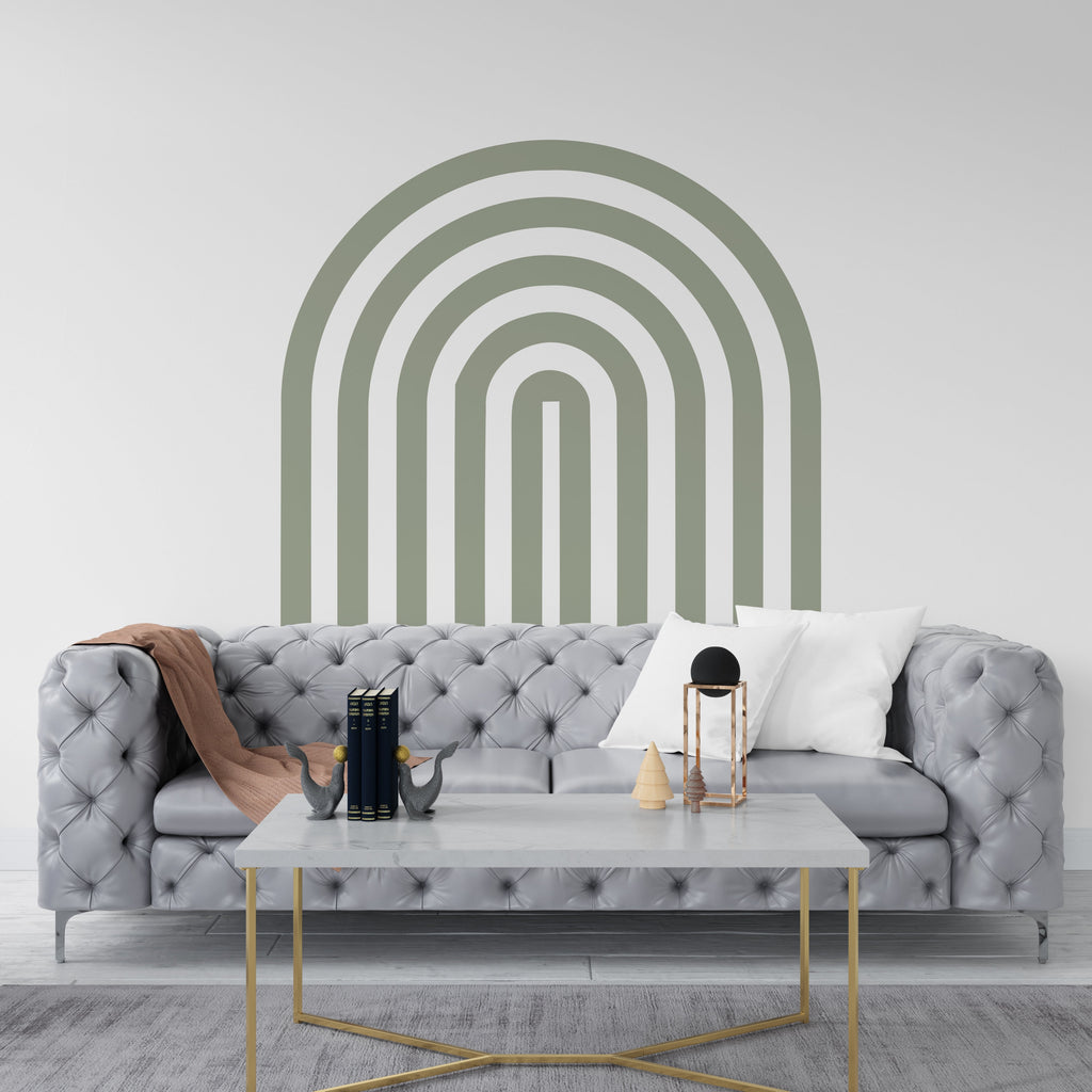 Rainbow Full Arch, Boho Wall Decal, Bed Arch Sticker, Hedboard Wall Decal, Arch Wall Decal, Mid Century Modern Boho Wall Decor 157LU