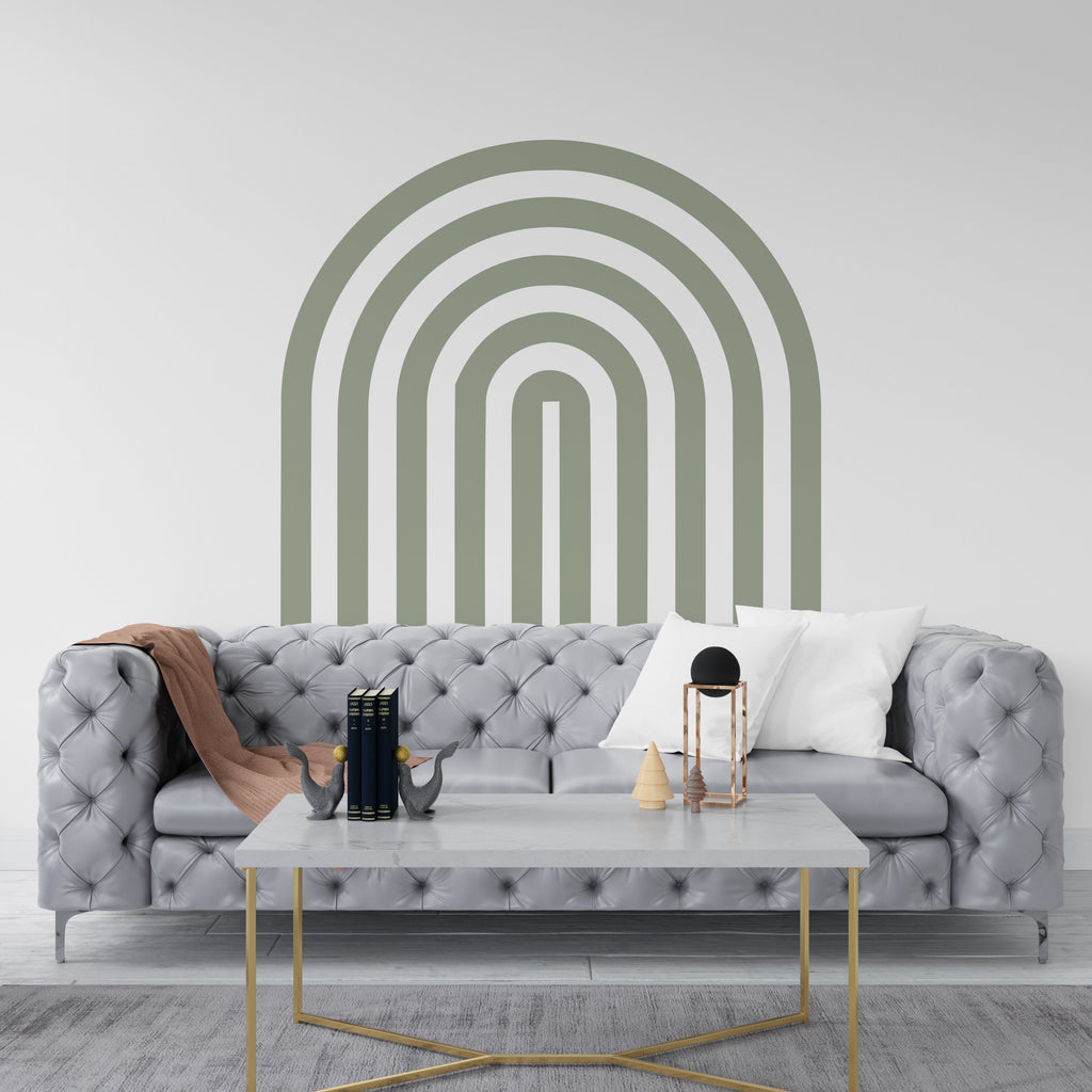 Rainbow Full Arch, Boho Wall Decal, Bed Arch Sticker, Hedboard Wall Decal, Arch Wall Decal, Mid Century Modern Boho Wall Decor 157LU