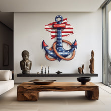 Load image into Gallery viewer, Anchor vinyl wall art decals, Anchor American Flag wall decor, Anchor wall decal, decals, Anchor Art, nurseries, school, kids gifts 063RS