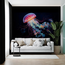 Load image into Gallery viewer, Jellyfish wall decal, Jellyfish wall art Modern wall stickers, Jellyfish bathroom decor, Jellyfish Room wall art Jellyfish Home Decor 065RS