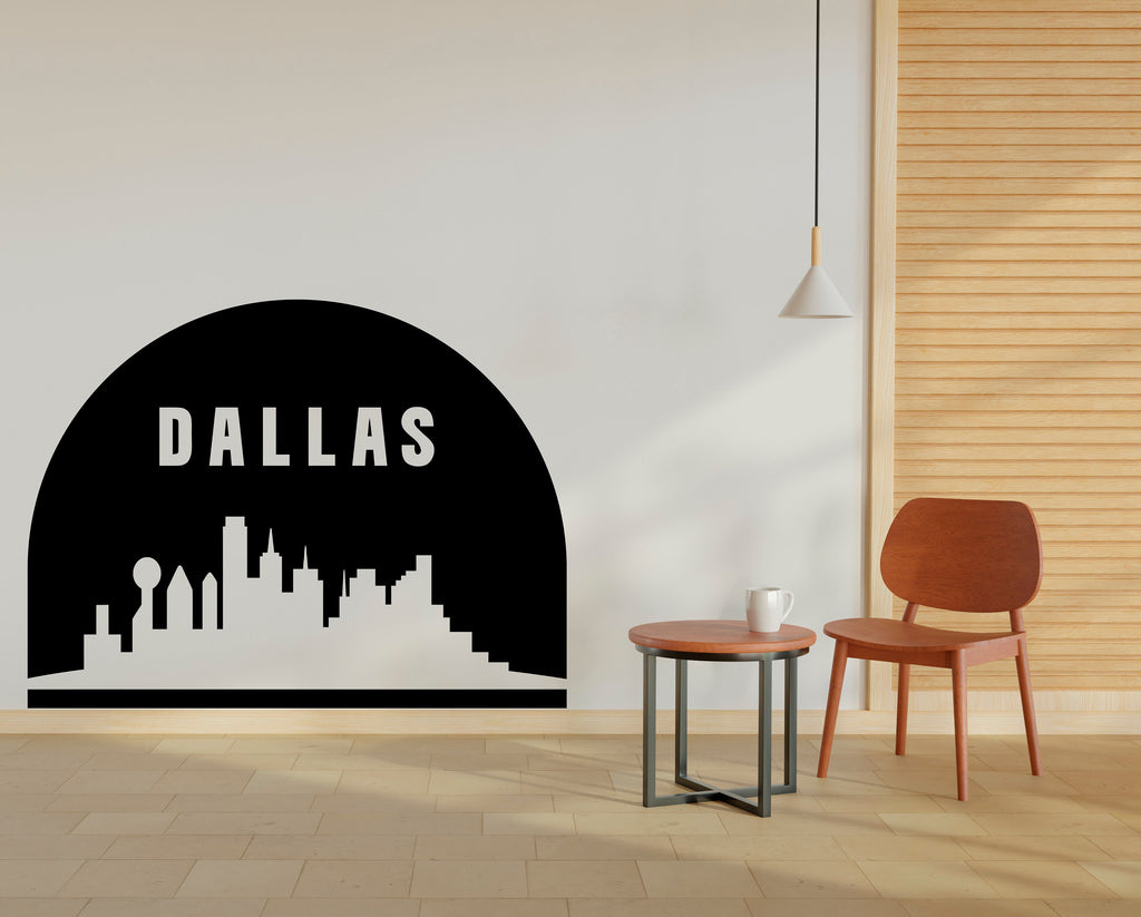 Dallas City Skyline Arch Wall Decal Vinyl Sticker City Dallas Wall Decal Vinyl Sticker Home Decor Headboard Decal Living Room Office 149LU