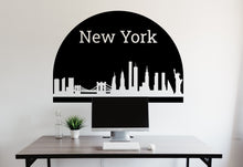 Load image into Gallery viewer, New York City Skyline Arch Wall Decal Sticker City New York Wall Decal Vinyl Sticker Home Decor Headboard Decal Living Room Office 161LU