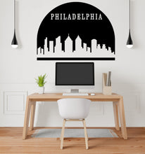 Load image into Gallery viewer, Philadelphia City Skyline Arch Wall Decal Sticker City Philadelphia Decal Vinyl Sticker Home Decor Headboard Decal Living Room Office 162LU