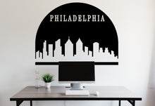 Load image into Gallery viewer, Philadelphia City Skyline Arch Wall Decal Sticker City Philadelphia Decal Vinyl Sticker Home Decor Headboard Decal Living Room Office 162LU