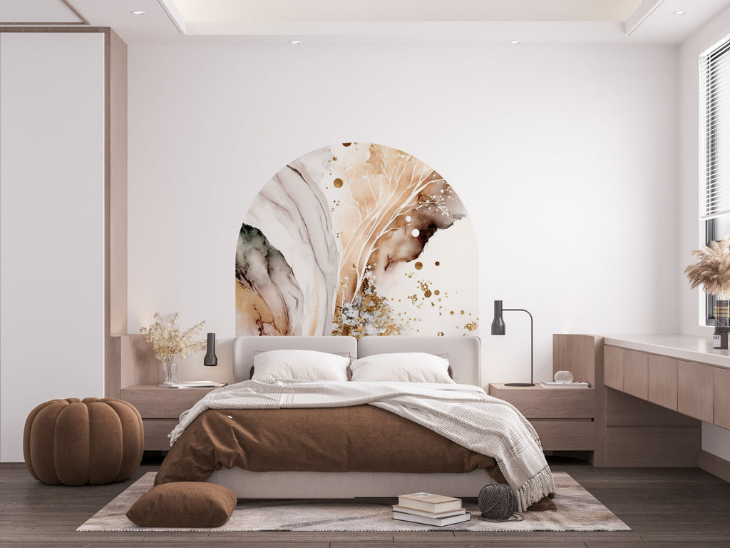 Boho Wall Decal, Bed Arch Sticker, Hedboard Wall Decal, Arch Wall Decal, Marble Wall Decal Sticker, Wall Decal, Super King Bed Arch 101RS