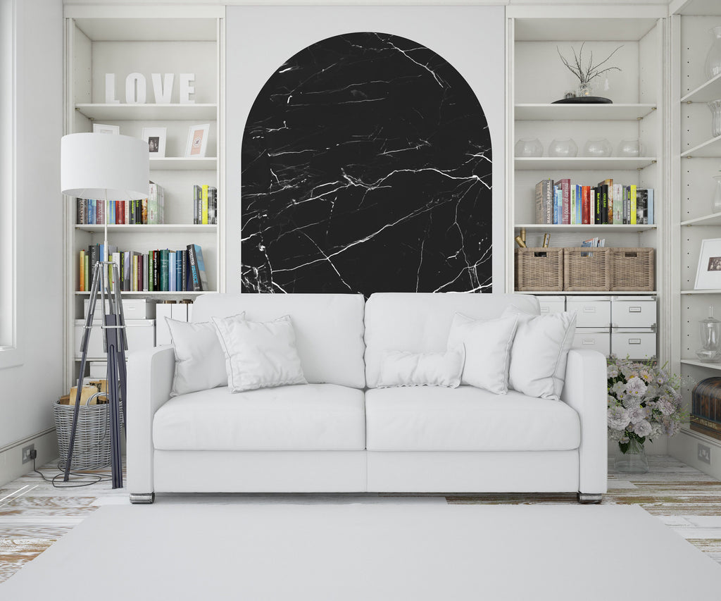 Boho Texture Marble Wall Decal, Bed Arch Sticker, Hedboard Wall Decal, Arch Wall Decal, Arch Wall Decal Sticker, Super King Bed Arch 166LU