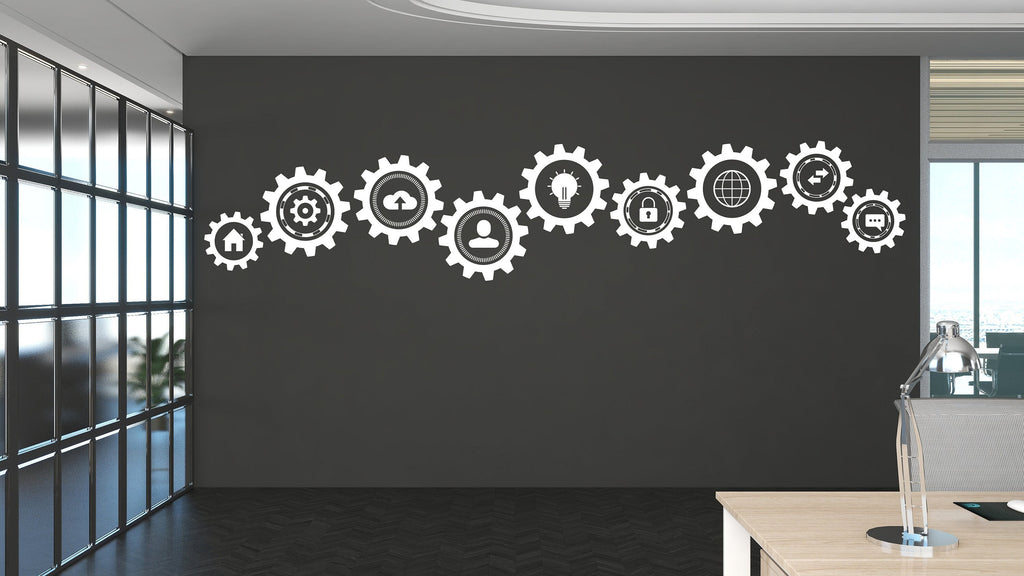 Technology Vinyl Wall Art Decal, Circuit Board Wall Decal, Office Wall Decor, Business Software Wall Sticker, Computer It Decor Office 171LU